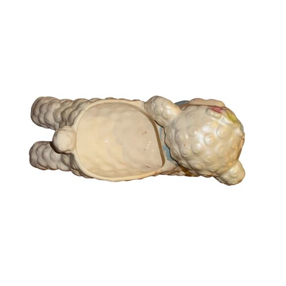 Vintage Rubens Lamb Planter Anthropomorphic Ceramic Pastel Nursery Decor Japan - Picture 10 of 12